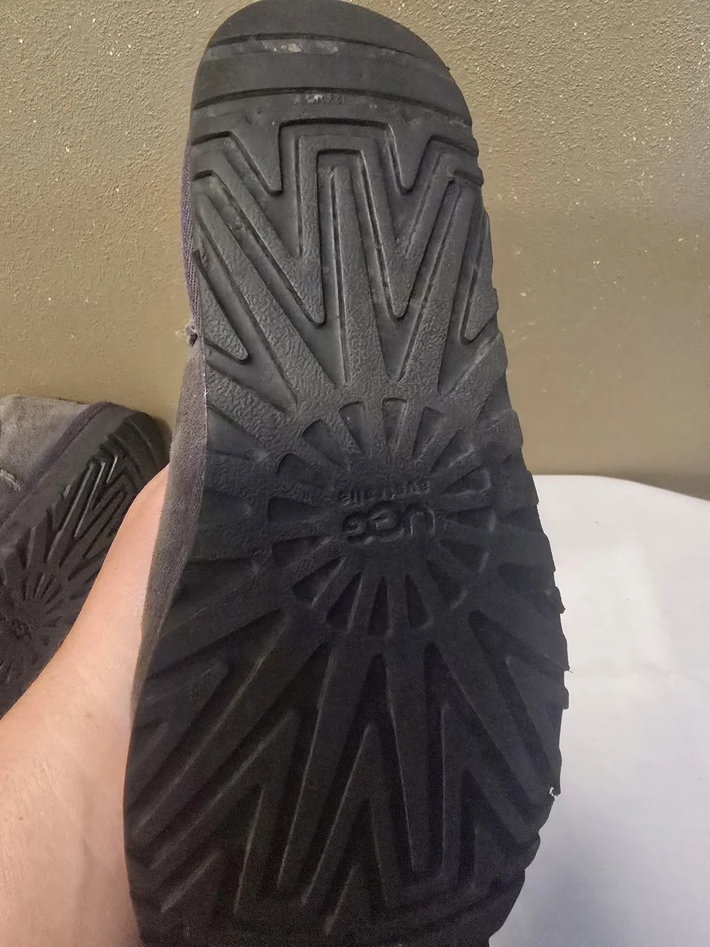 Tall Suede Winter Boots in Dark Gray Size 8